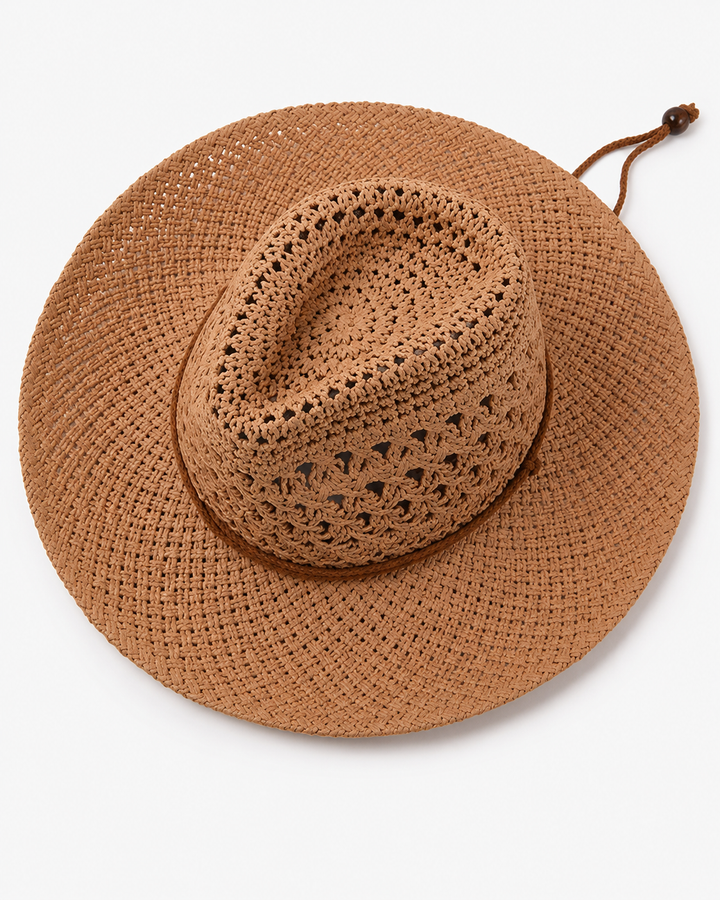 Moderner Unisex Strandhut aus Stroh im Panama-Stil. Leicht, atmungsaktiv und ideal für sonnige Tage.
