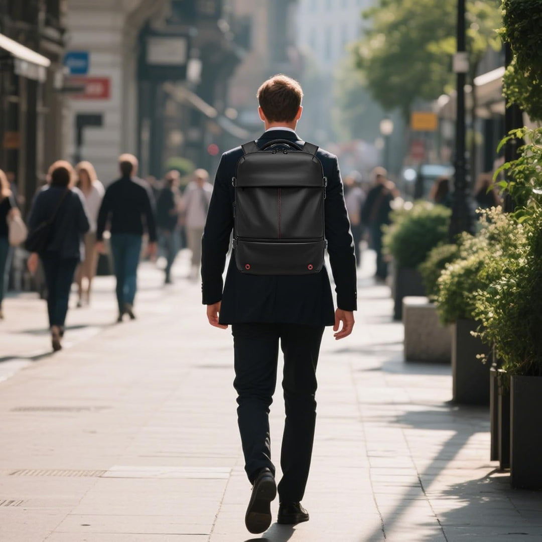 Arvid Rucksack von der Seite, offenbart die Erweiterungsfunktion.