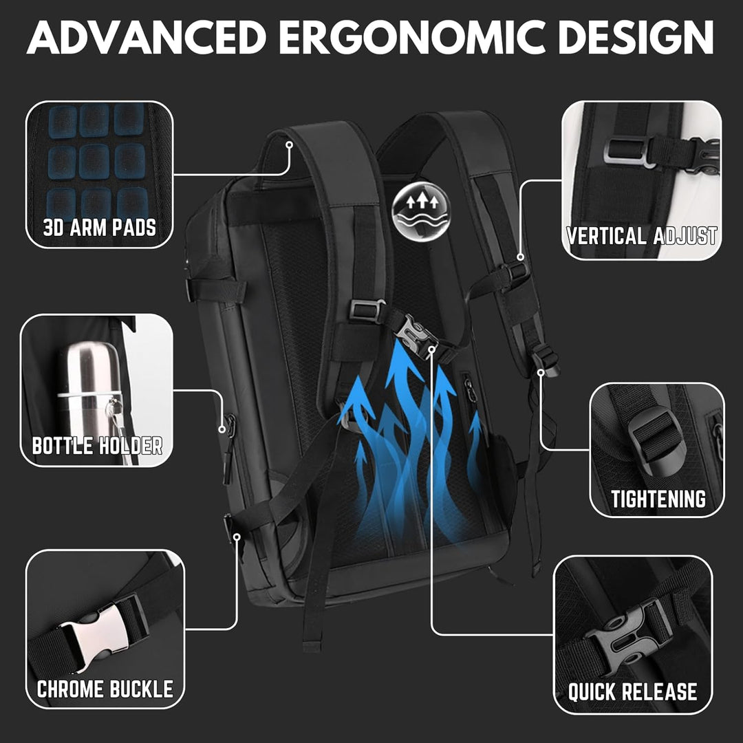 Ergonomischer Unisex 15 Zoll Laptop-Rucksack, wasserdicht, mit gepolsterten Gurten für maximalen Komfort.