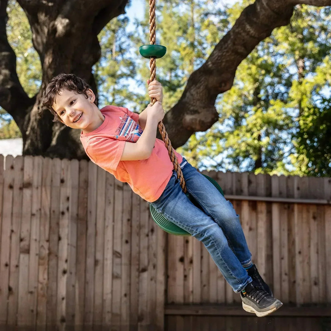 Kinder Kletterseil-Schaukel mit Plattform für den Garten, ideal zum Klettern, Schaukeln & Balancieren.