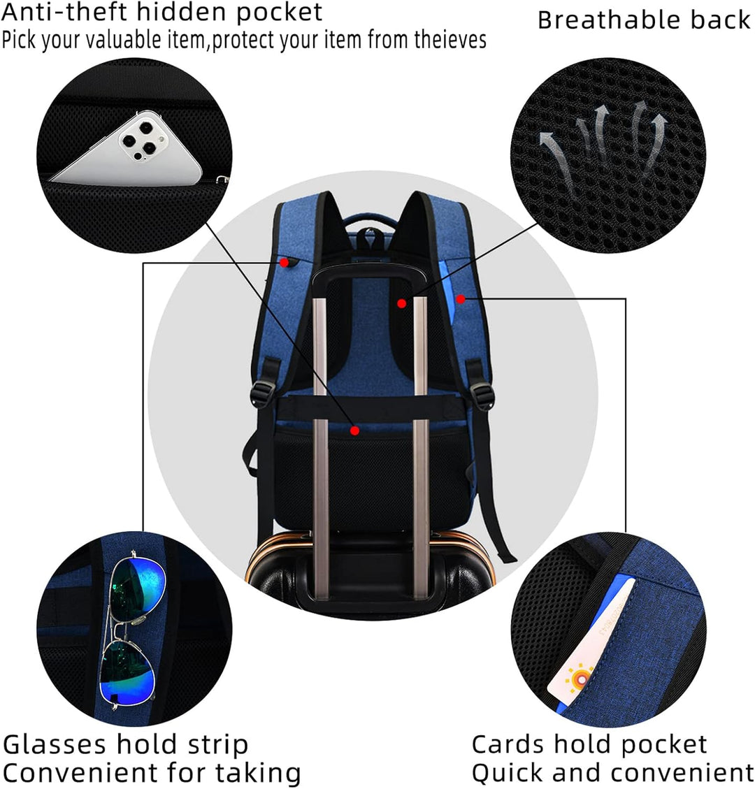 Ergonomischer Unisex Rucksack mit gepolsterten Trägern, Laptop-Sleeve & USB-Anschluss.