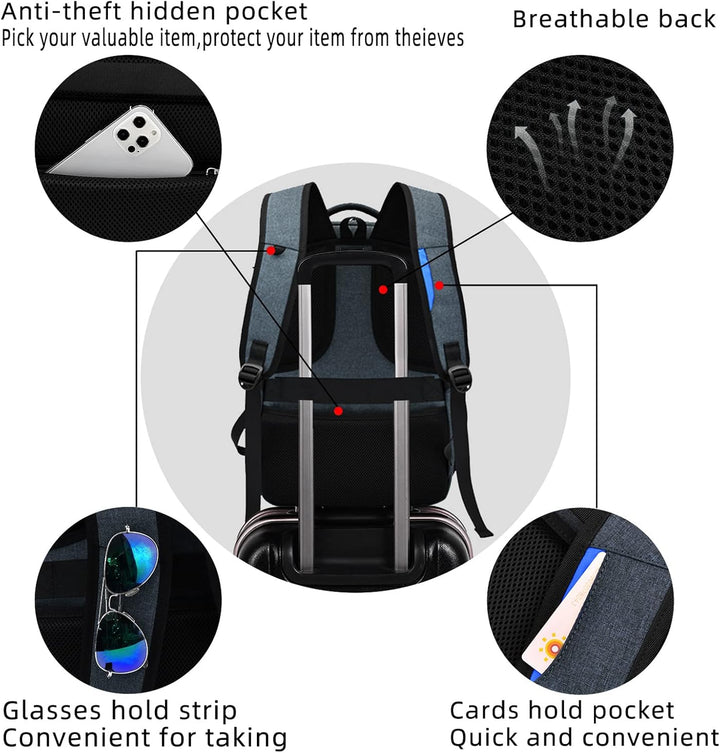 Komfortabler Laptoprucksack mit gepolstertem Rücken, USB-Anschluss & intelligenten Fächern.