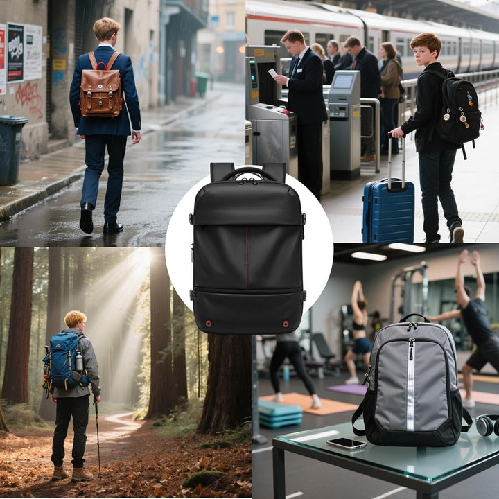 Vakuumkompressionsbeutel im Arvid Rucksack, zeigt Stauraumoptimierung.