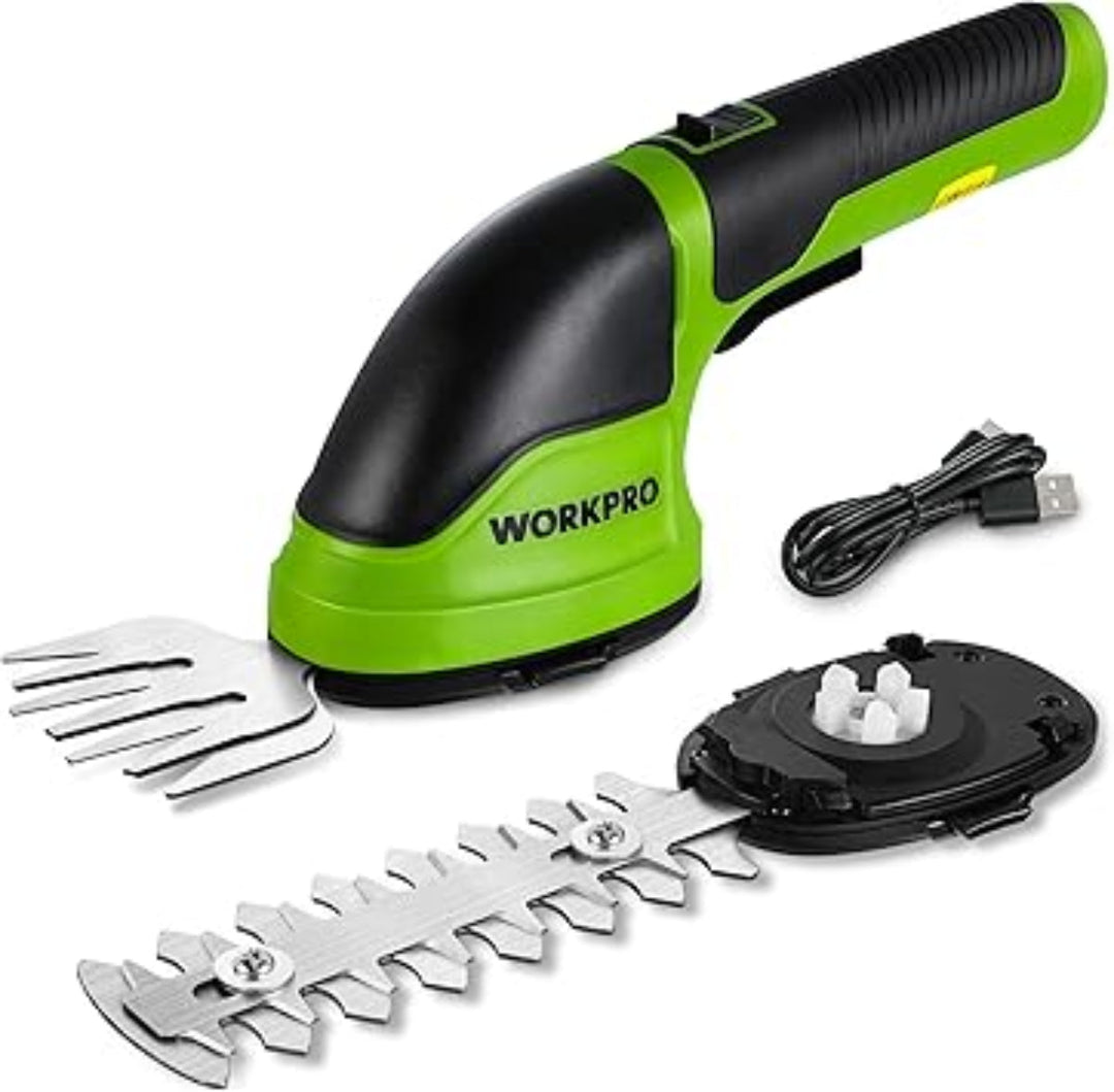 Kabellose 2-in-1 Akku-Grasschere & Heckenschere. Präzise Gartenpflege für Rasenkanten und Sträucher, Einhandbedienung.