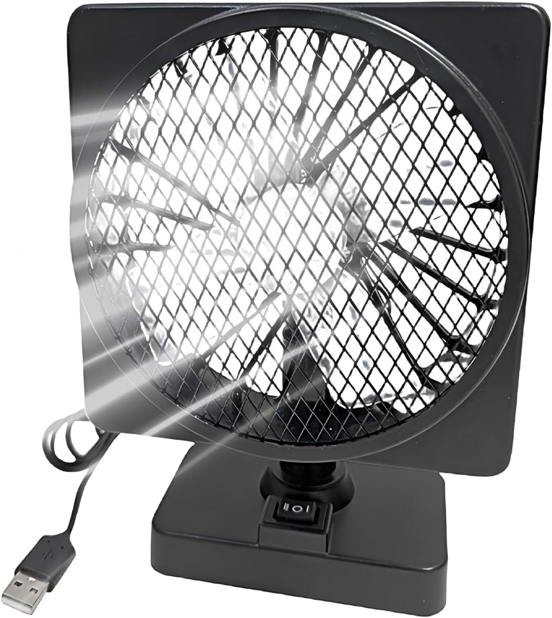 Modernes Auto Zubehör: Leiser 12V USB Kühlventilator mit 360° Rotation gegen die Hitzewelle im Fahrzeug.