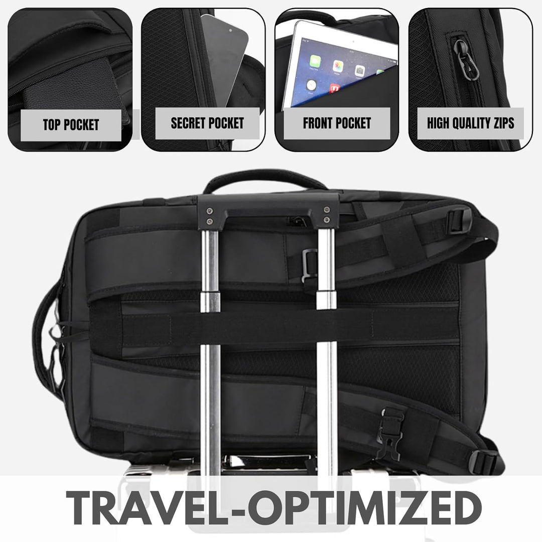 Grauer 15 Zoll Outdoor-Laptop-Rucksack, wasserdicht, mit seitlichem Zugriff, ideal für Wanderungen.