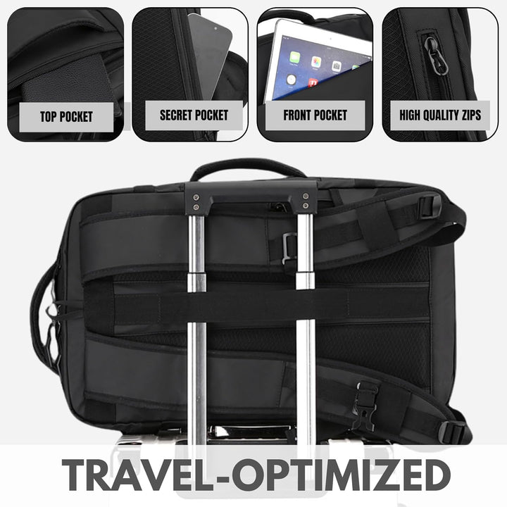 Grauer 15 Zoll Outdoor-Laptop-Rucksack, wasserdicht, mit seitlichem Zugriff, ideal für Wanderungen.