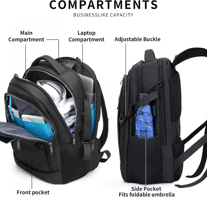 Gut organisierter Laptoprucksack für Pendler, mit USB-Ladefunktion & sicheren Fächern.