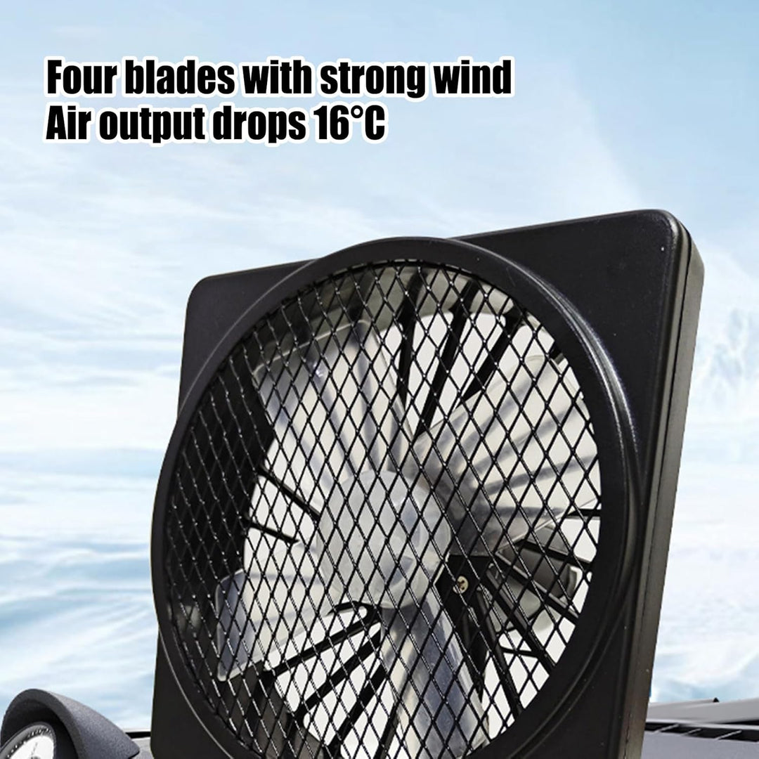 Portabler USB Ventilator 12V fürs Auto, ideal für lange Fahrten. 360° Schwenkung für frische Luft.