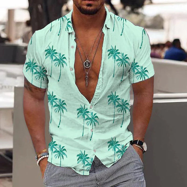 Elegantes und lässiges Herren Sommerhemd. Ideal für Strand, Urlaub oder entspannte Freizeit-Outfits im Lagenlook.