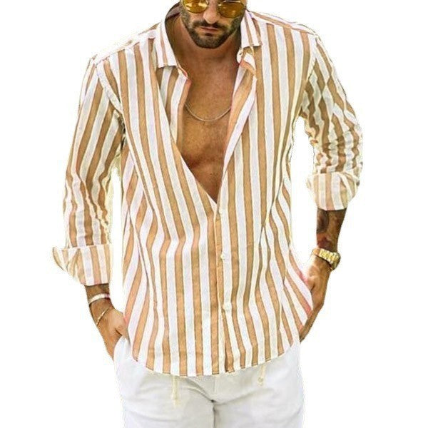 Stilvolles gestreiftes Freizeithemd für Herren, perfekt für den Casual Look.