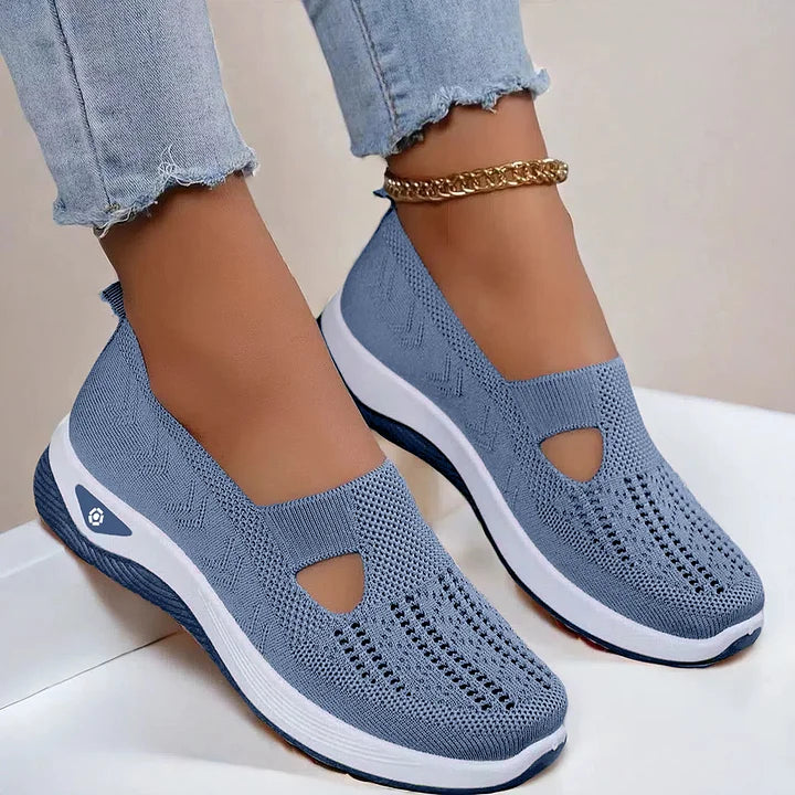 Freizeitschuh Damen Slip-On Sneaker, super bequem & leicht. Rutschfeste Sohle, ideal für Frühling/Sommer.