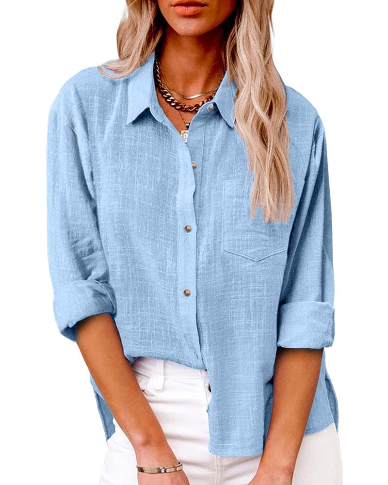 Elegante Damen Langarmbluse Regular Fit, perfekt für Büro & Freizeit. Vielseitiges Oberteil für Alltag & Business Casual.