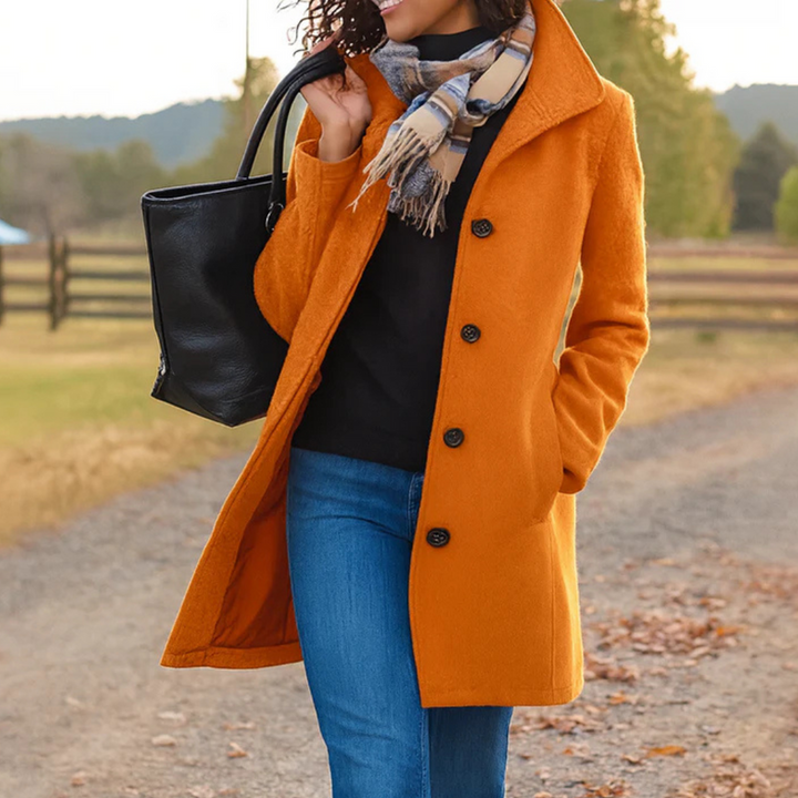 Modischer Damen Langarm-Knopfmantel, komfortabel. Hochwertige Oberbekleidung für elegante & vielseitige Outfits.