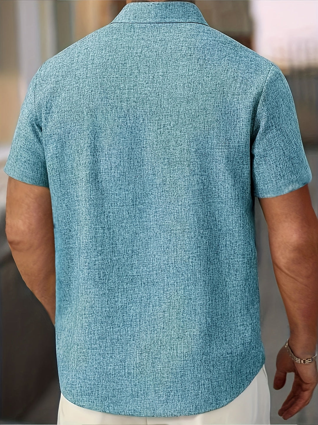 Atmungsaktives Kurzarmhemd für Herren, smart casual Look für Büro & Freizeit.