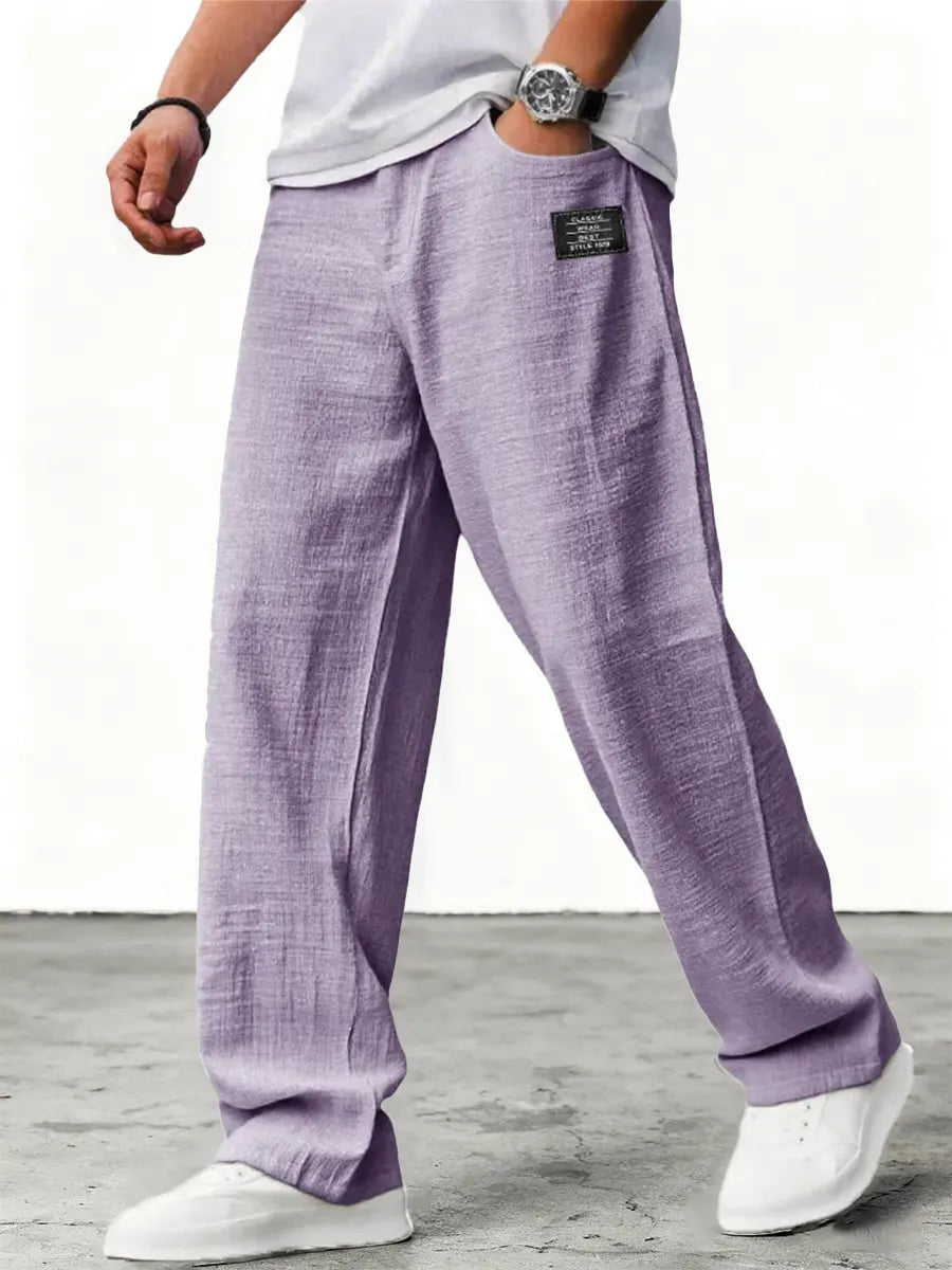 Leichte Herren Sommerhose mit weitem Bein und Kordelzug, perfekt für Freizeit. Bequem, lässig & modern.