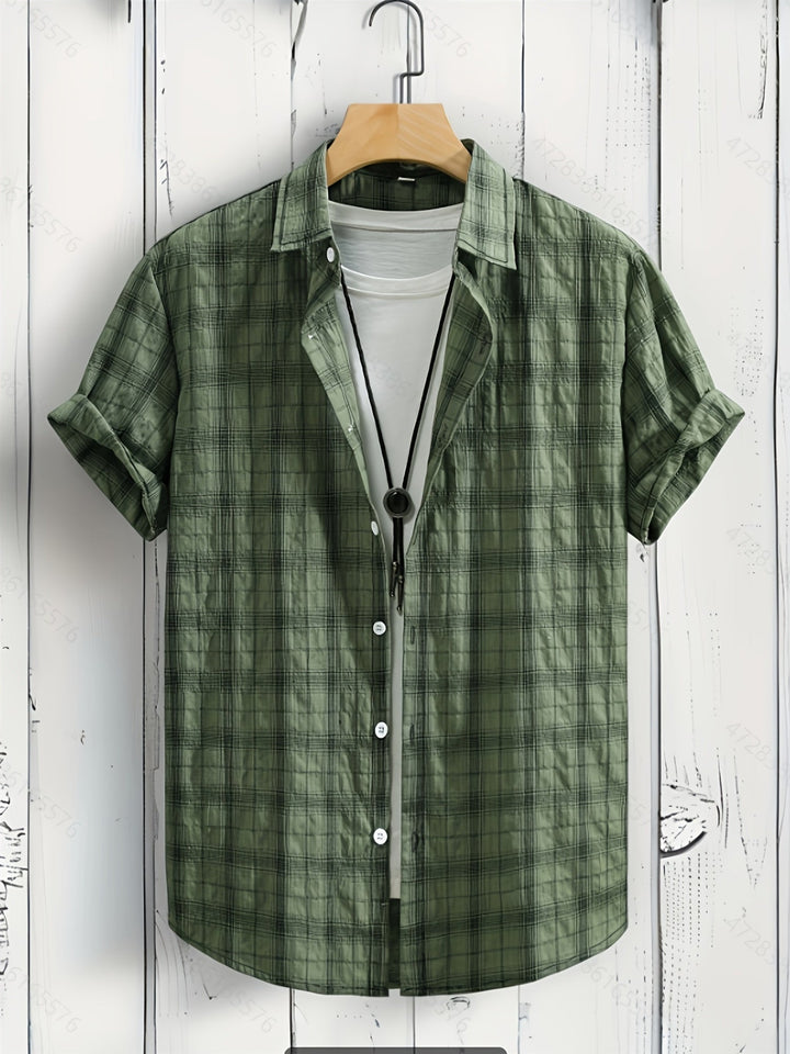 Herren Karo Kurzarmhemd für einen stilvollen Sommer Freizeit-Look.