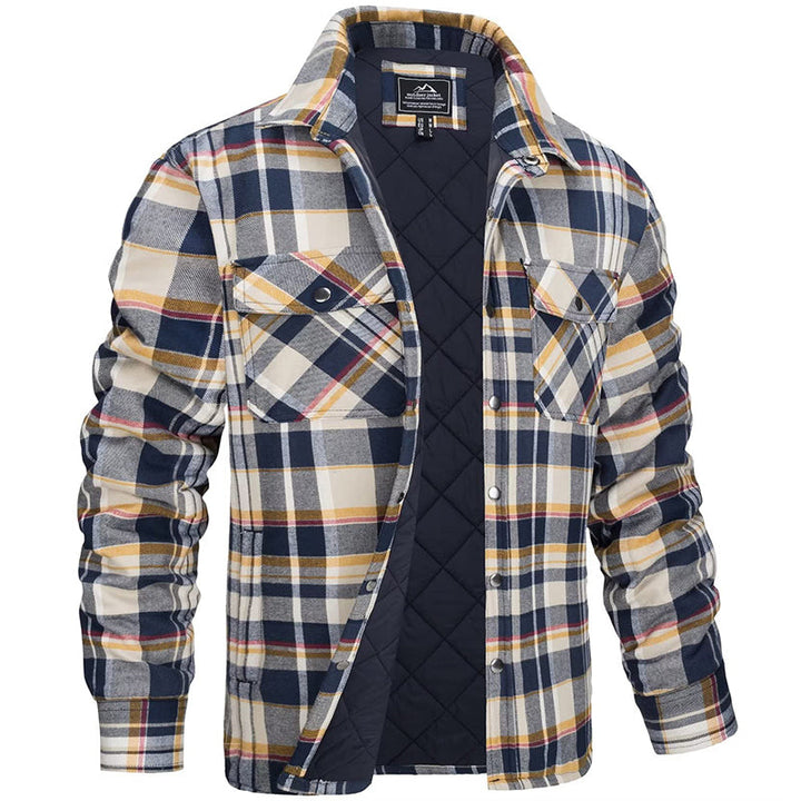 Stylische karierte Herren Holzfällerjacke, robuster Karo-Look für den modernen Mann. Perfekte Übergangsjacke.