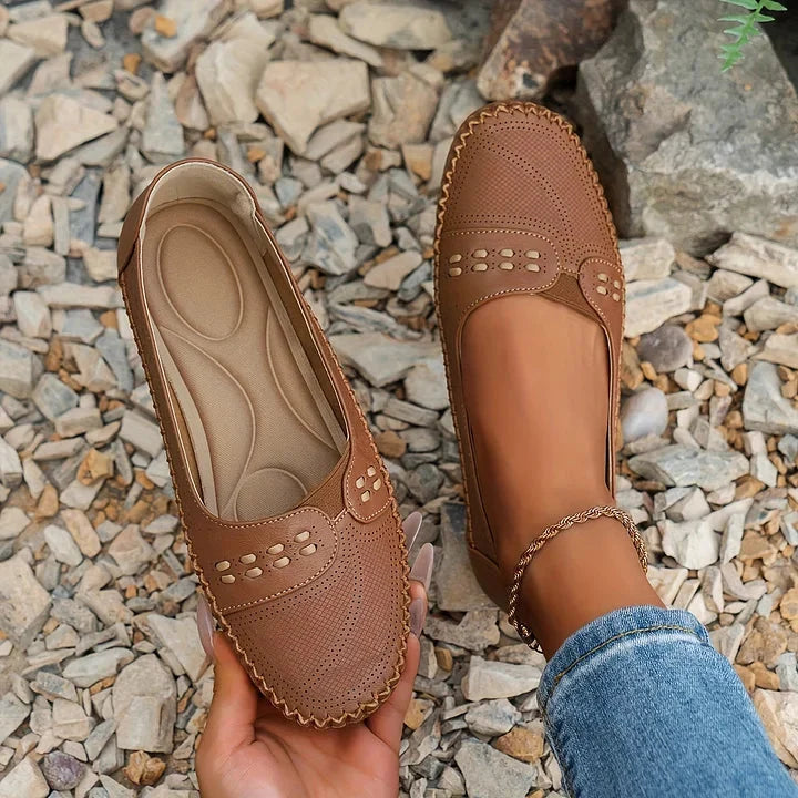 Rosa atmungsaktive Slip-On Loafer für Damen: Komfortable Sommerschuhe, perfekt für den Alltag.
