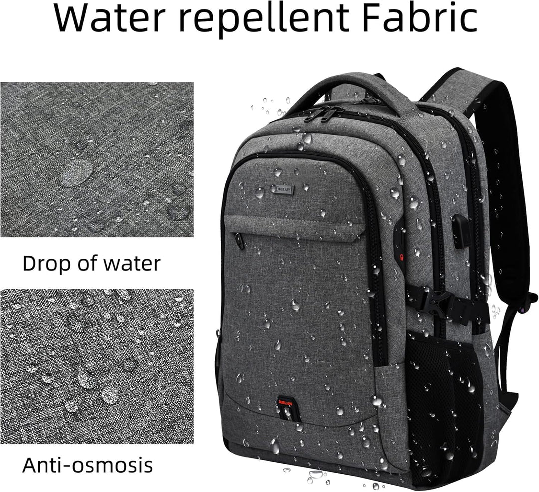 Robuster Tagesrucksack für Pendler, mit wasserabweisendem Material, Laptopfach & USB-Anschluss.
