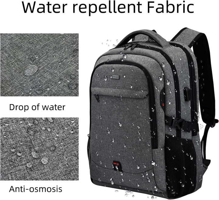 Robuster Tagesrucksack für Pendler, mit wasserabweisendem Material, Laptopfach & USB-Anschluss.