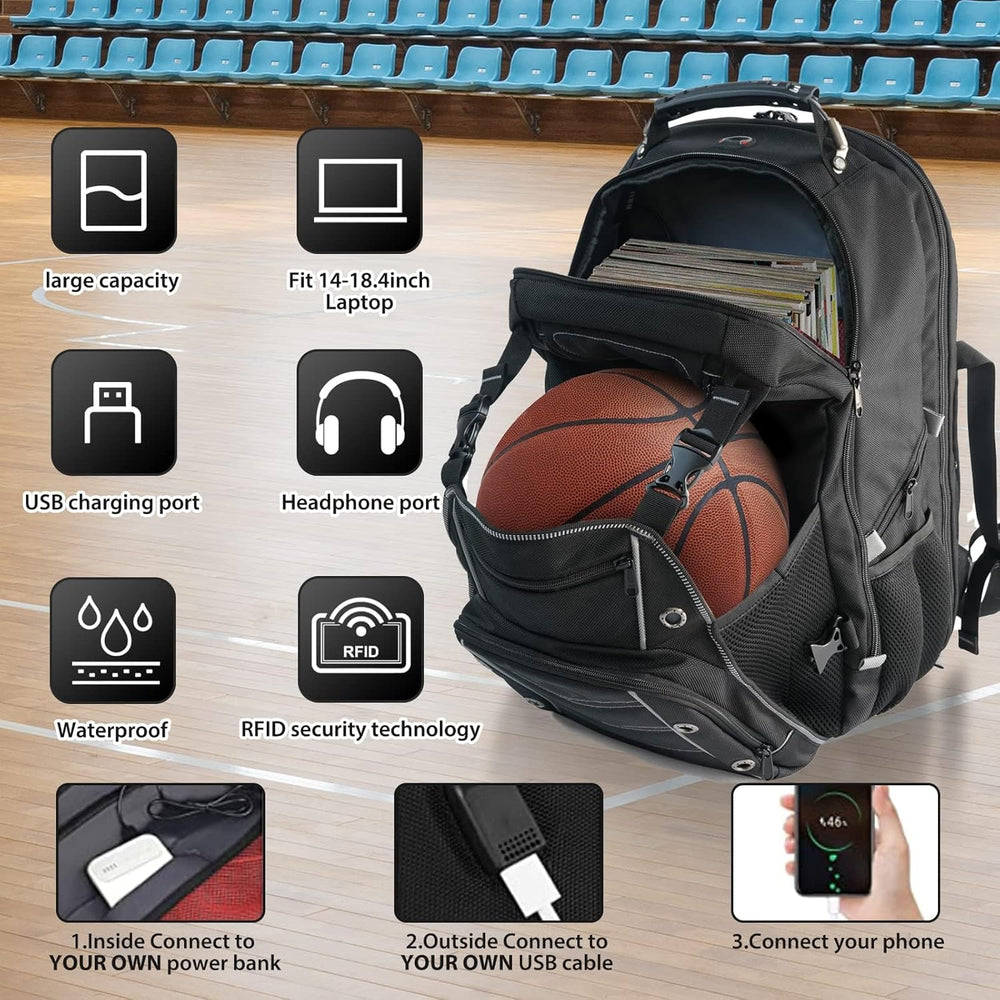 Geräumiger 55L Reiserucksack für Damen & Herren. Laptopfach, USB-Anschluss & Diebstahlschutz. Optimal für Reisen.