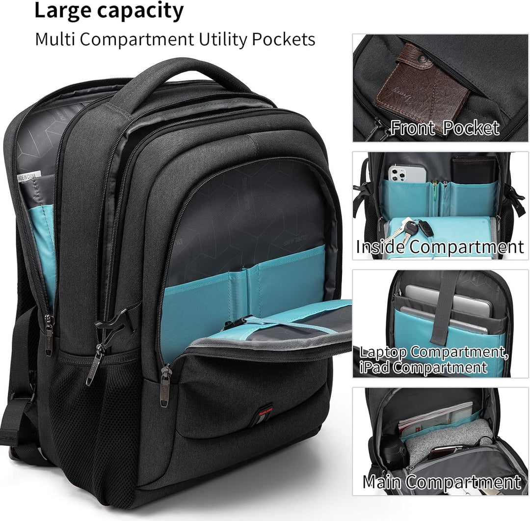 Moderner Laptop-Rucksack, ideal für Pendler, mit USB-Ladefunktion & organisiertem Innenleben.