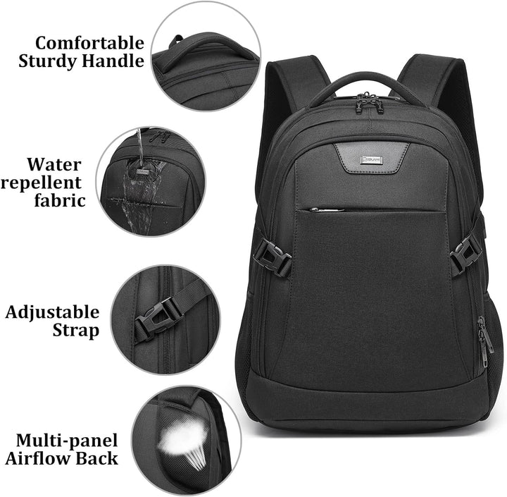 Wasserdichter Businessrucksack mit Laptop-Schutz & externem USB-Anschluss, ideal für Reisen.