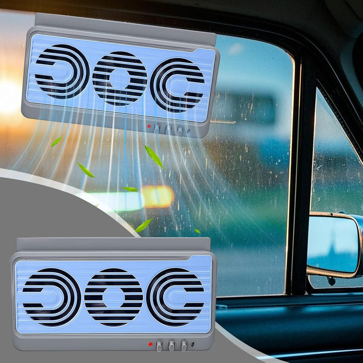 Solarbetriebener Fensterlüfter für Autos zur Kühlung und Abführung warmer Luft. Ideales Kfz-Zubehör für Reisen.
