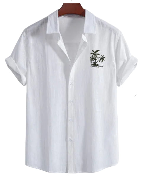 Modernes Herren Kurzarmhemd mit auffälligem Blumen-Print. Lässig und stilvoll für den Sommer.