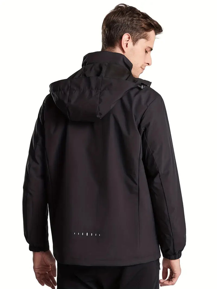 Bequemer Herren Regenmantel, wasserdicht & atmungsaktiv, mit Kapuze für Outdoor-Sport.