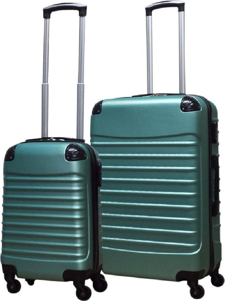 Sicheres 2-teiliges Hartschalen Kofferset schützt Ihr Gepäck auf Reisen optimal, ideal für Urlaube.