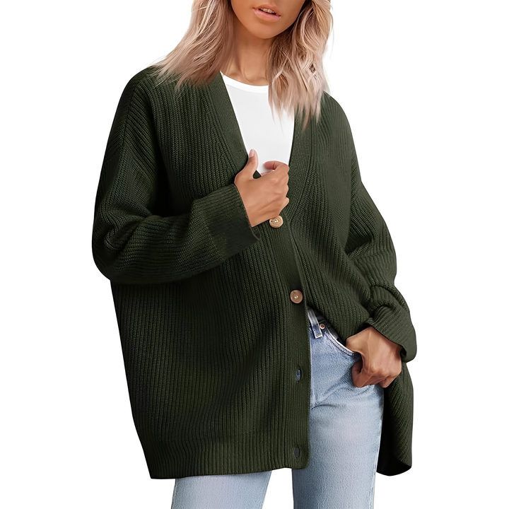 Gemütlicher Oversize Strickjacke: Vielseitige Damen Cardigan für Freizeit & lässige Mode.