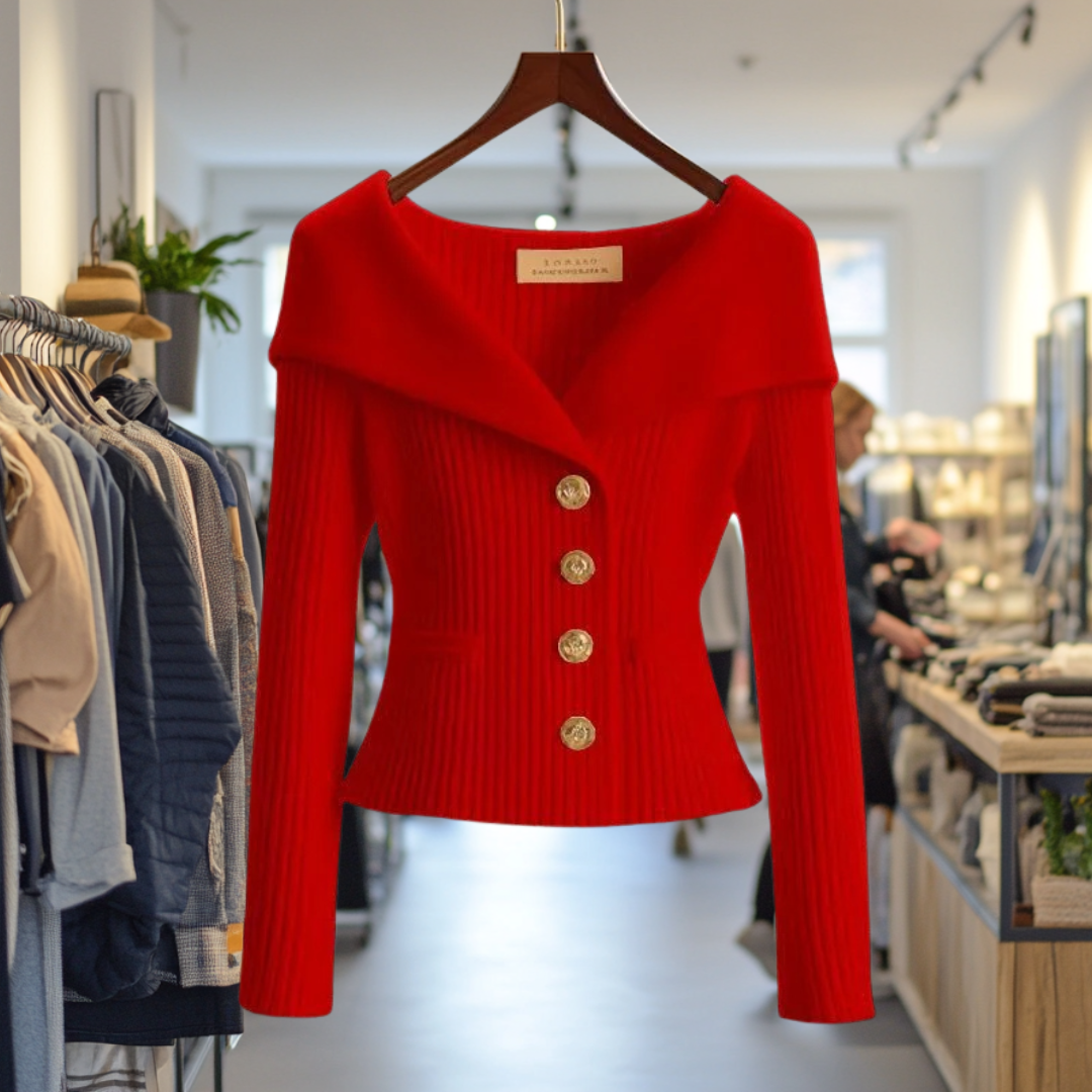 Warmer Damen Cardigan, luxuriös gestrickt. Vielseitiges Oberteil, ideal für stilvolle Winteroutfits.
