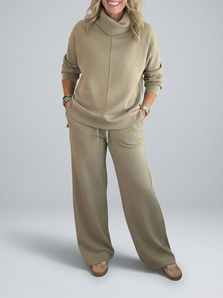 Modernes Damen Freizeitanzug Set, minimalistisch & vielseitig, für entspannte Tage.