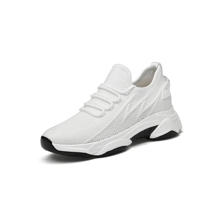 Graue komfortable Herren Sneakers, höhenerhöhend, perfekt für den aktiven Alltag.