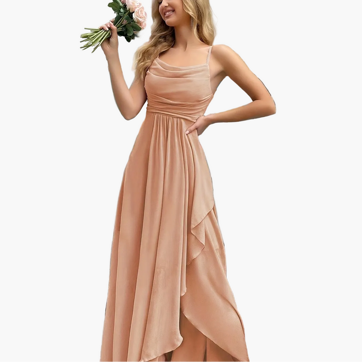 Exklusives Damen-Maxikleid, Fit-Flare, Spaghettiträger, für Hochzeiten und formelle Abendveranstaltungen.