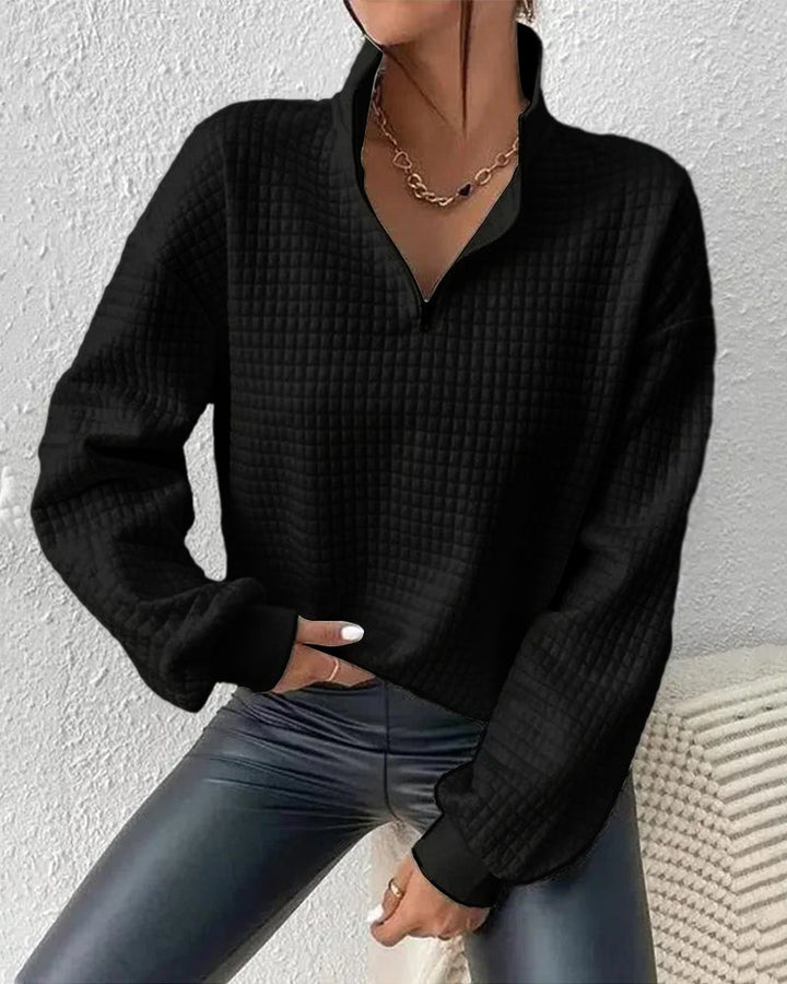 Moderner schwarzer Damen Strickpullover, gemütlich & stilvoll für jeden Anlass.