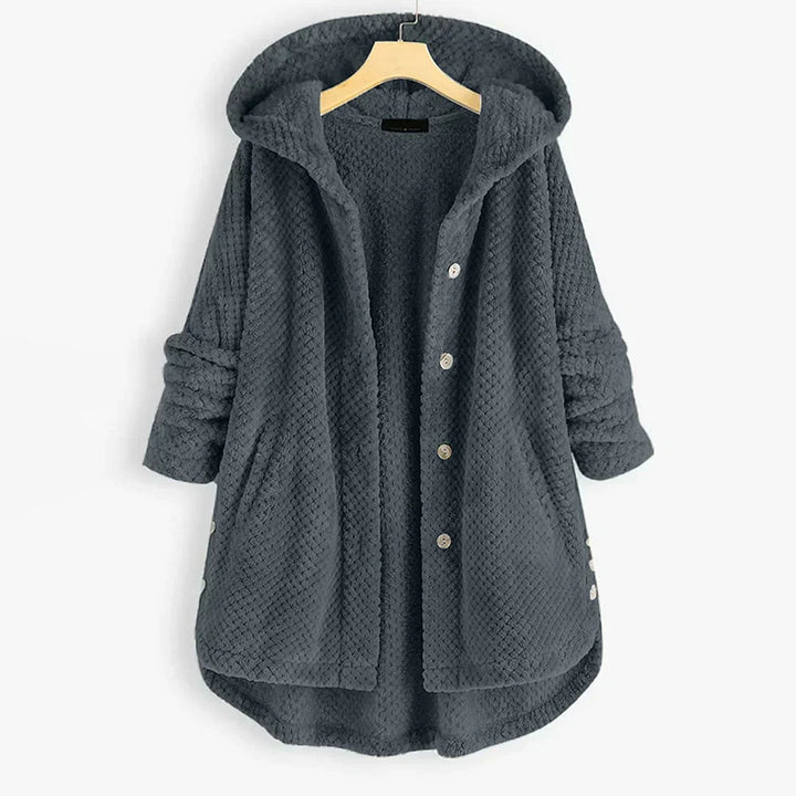Komfortable Damen Kapuzenjacke, wendbar, auch in Großgrößen erhältlich. Ideal für Herbstmode. Bequem & schick.