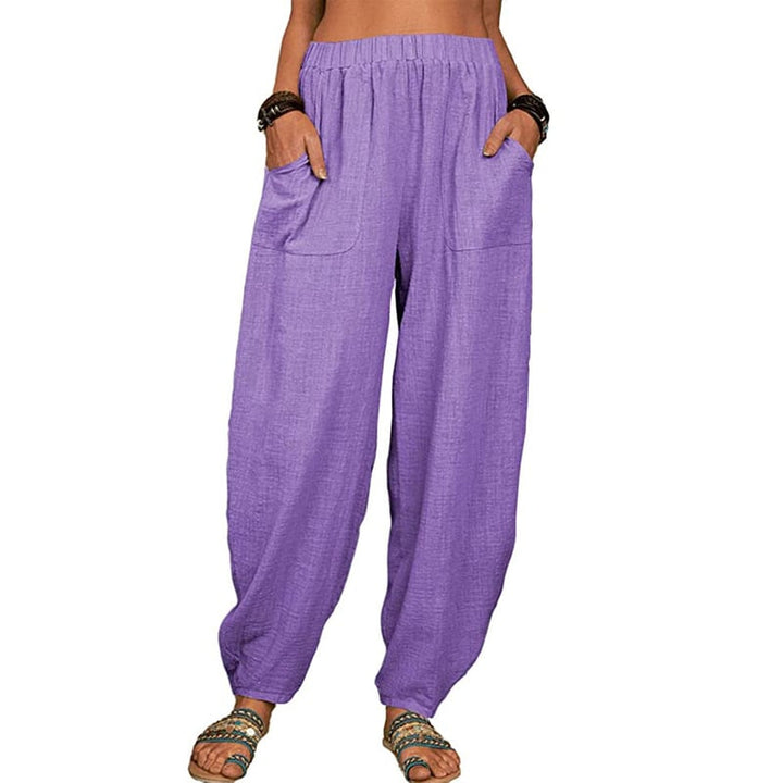 Entspannte Freizeithose Harem-Stil für Damen; mit praktischen Taschen & Gummibund für eine tolle Passform.