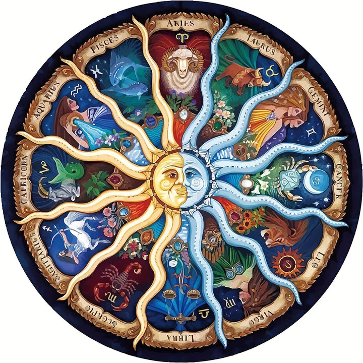 Rundes Sternzeichen-Puzzle, 1000 Teile für Erwachsene. Perfekt für Astrologie-Fans und entspannende Stunden.