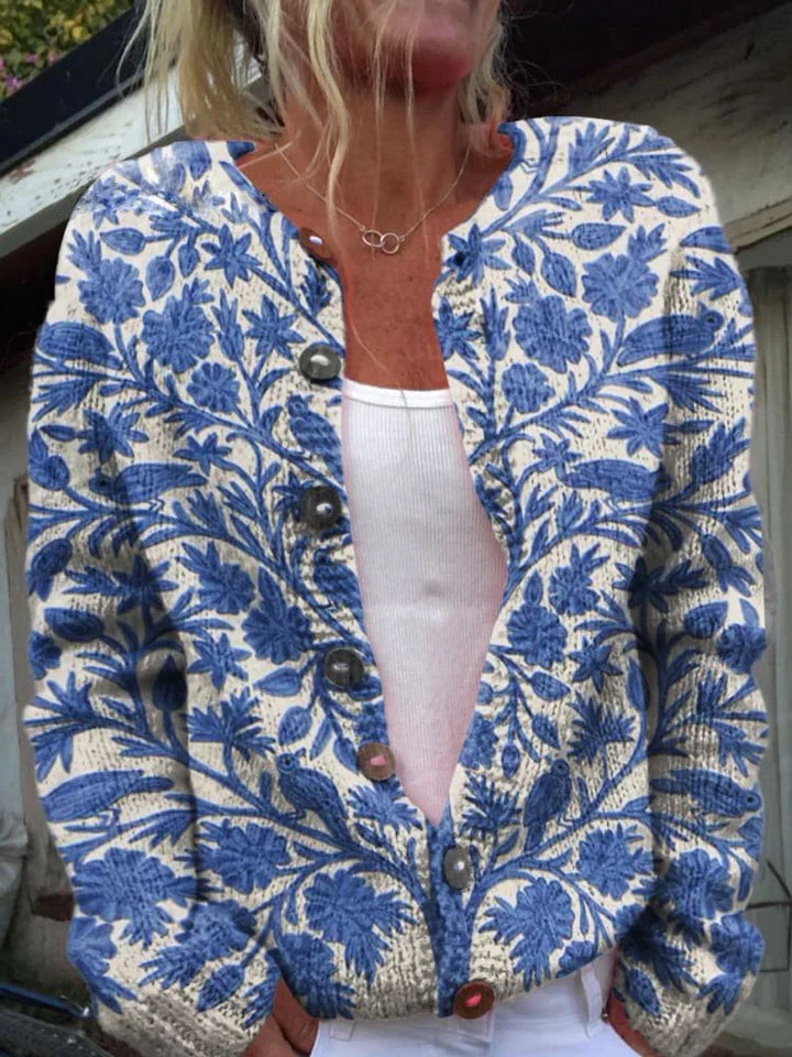 Eleganter Damen Cardigan mit auffälligem Muster, bequem und chic, ideal für stilvolle Outfits.