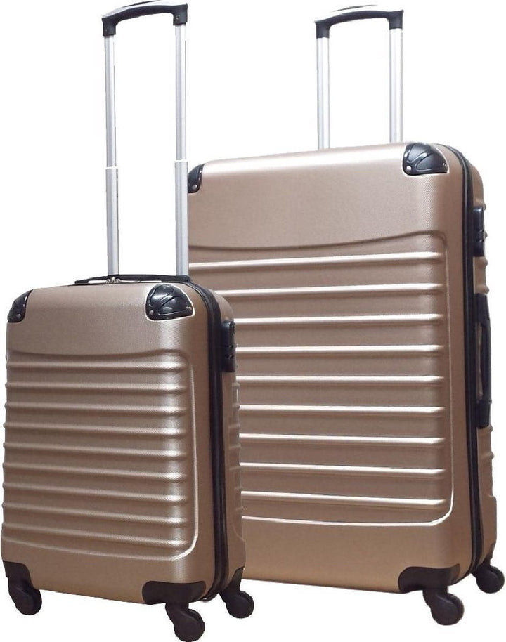 Robustes, stilvolles 2-teiliges Hartschalen-Kofferset, ideal als Reisegepäck für jeden Urlaub.