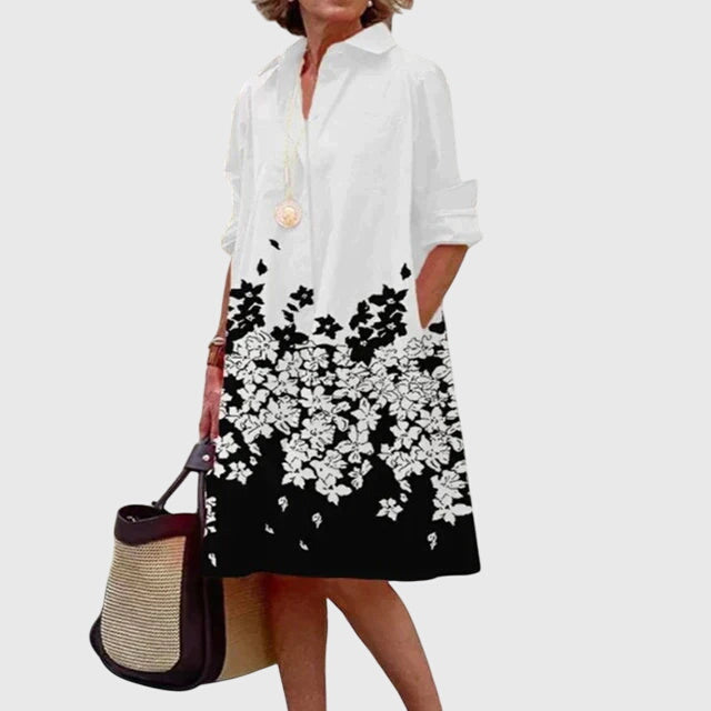 Stilvolles Damen Sommerkleid, entspannt geschnitten, mit praktischen Taschen. Für Alltag & Freizeit.