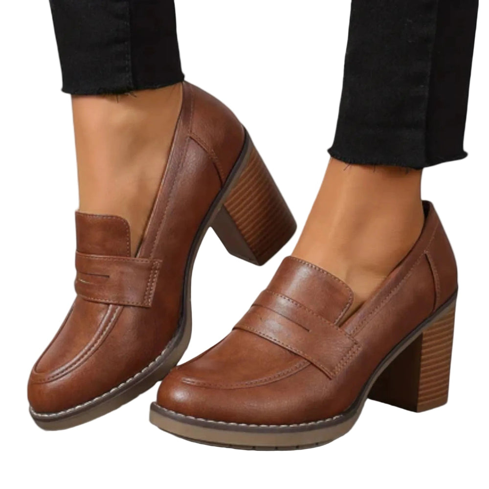 Klassische Damen Mokassins mit Absatz, modische Loafer für Business Casual, Büro & stilvolle Alltagskleidung.