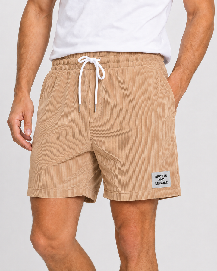 Stylische Herren Freizeithose, kurze Sommer Shorts mit Kordelzug für Strand & Urlaub.
