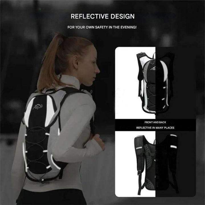 Unisex Wanderrucksack, schwarz, 2L Trinkblase, wasserdicht & robust für Radfahren, Sport & Outdoor.