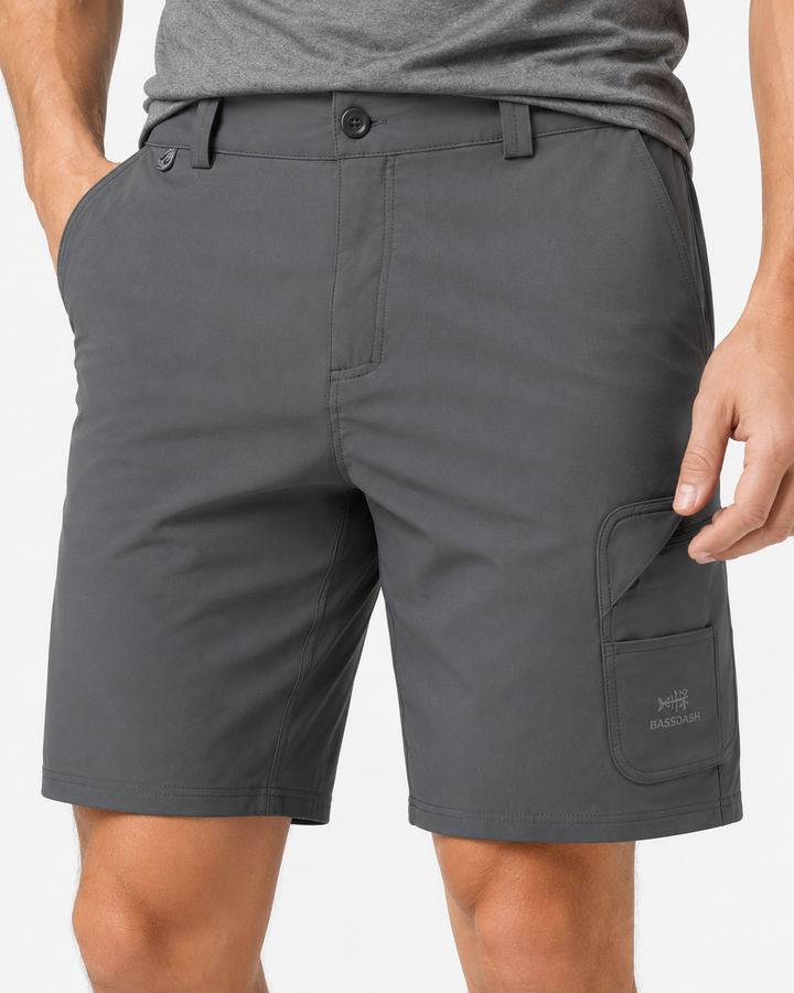 Herren Angelshorts im Cargo-Stil, mit praktischen Taschen, ideal für lange Tage am Wasser.