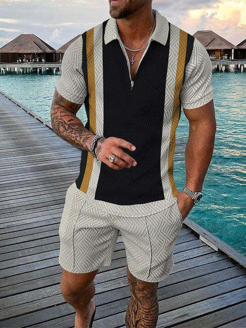 Herren Sommer Set: Stylisches Polo-Shirt & bequeme Shorts für Freizeit & Urlaub.