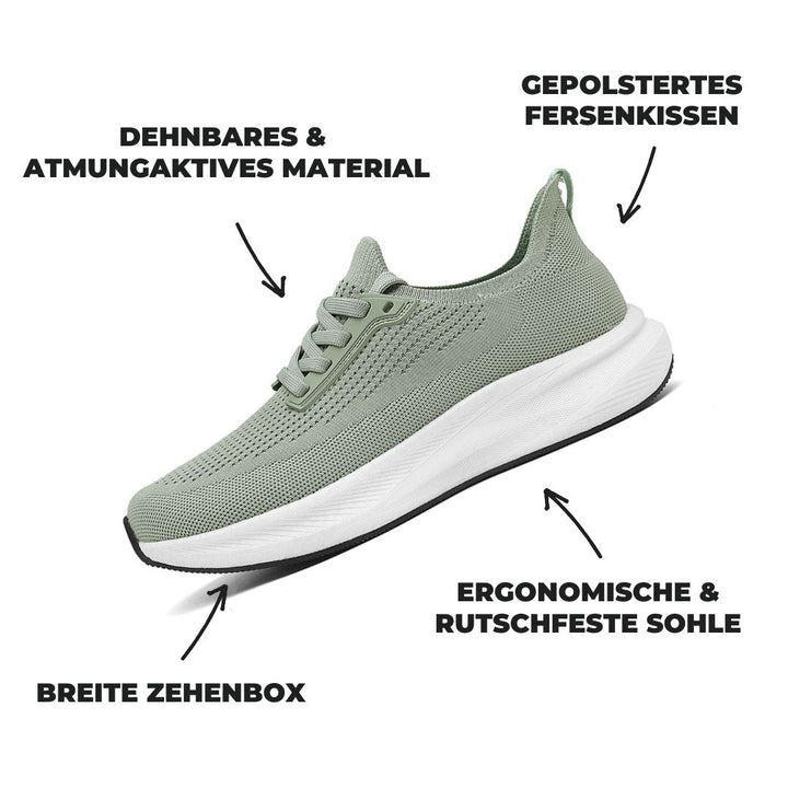 Breite Zehenbox der Damen Gesundheitsschuhe, bietet Komfort für Hallux Valgus. Mit Dämpfung.